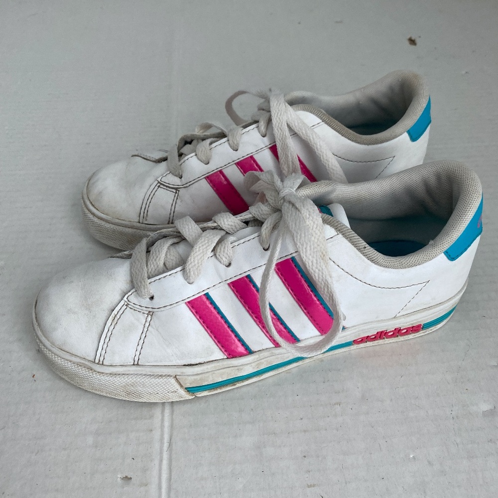 Adidas BC0159 Neo Daily Team K girl's shoes 4.5 white turquoise pink